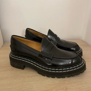 Proenza Schouler Leather Lug-Sole Platform Loafers